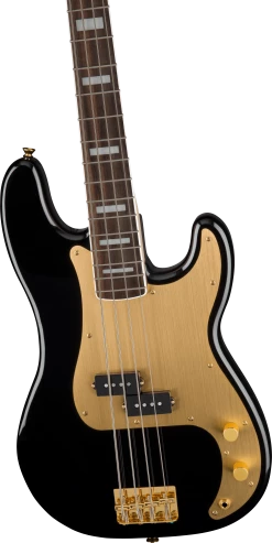 Squier 40th Anniversary P Bass Gold Edition | Black Guitar