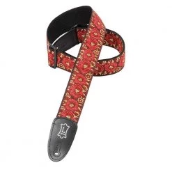 Guitar Accessories Levys 2" Asian Jacquard Weave Guitar Strap | Red