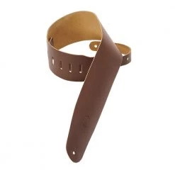 Levys 3 1/2" Chrome-tan Leather Bass Strap | Brown Guitar Accessories