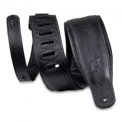 Levys Guitar Accessories 3″ Black Garment Leather Guitar Strap