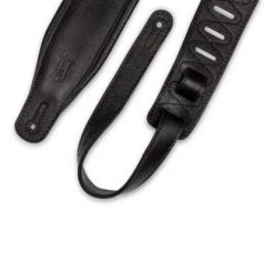 Levys Guitar Accessories 3″ Black Garment Leather Guitar Strap
