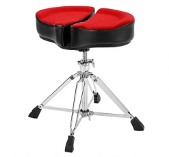 Ahead Spinal-G Drum Throne With 4 Legs | Red Top With Black Sides Drum Hardware
