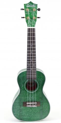 Amahi C-24 Concert Ukulele | Quilted Ash Green