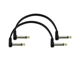 D'Addario 6" Flat Patch Cable Offset Right Angle Twin Pack