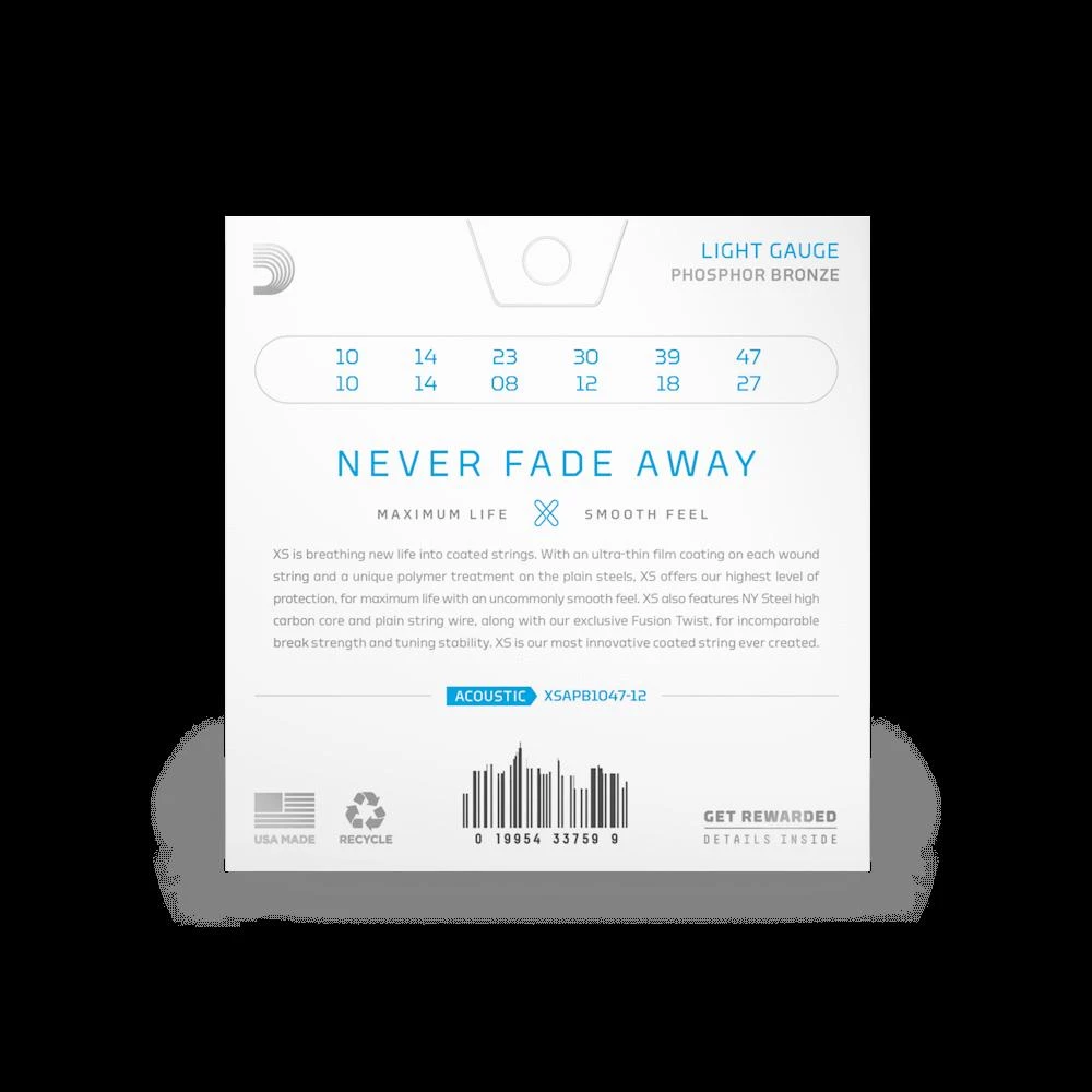 D'Addario Acoustic Phosphor Bronze, Light, 12-String, 10-47 | XSAPB1047-12 Guitar Accessories 4 D'Addario Acoustic Phosphor Bronze, Light, 12-String, 10-47 | XSAPB1047-12 Guitar Accessories