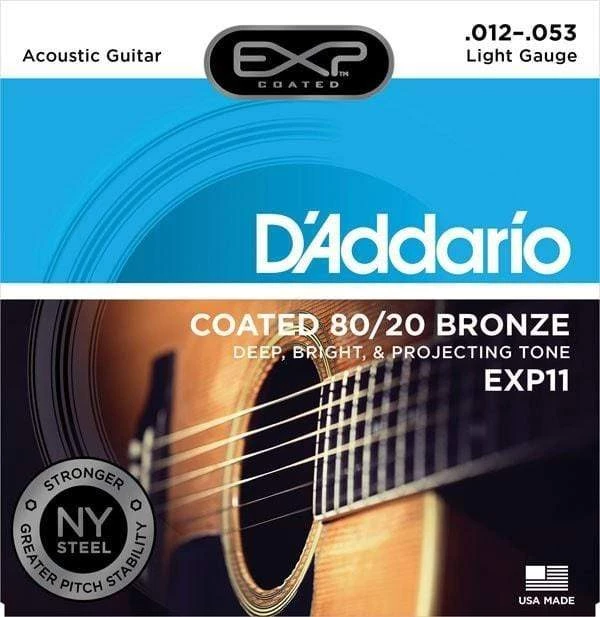 D'Addario EXP Coated 80/20 Bronze Acoustic Guitar Strings 5 D'Addario EXP Coated 80/20 Bronze Acoustic Guitar Strings