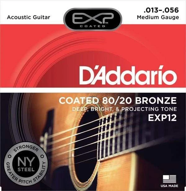 D'Addario EXP Coated 80/20 Bronze Acoustic Guitar Strings 7 D'Addario EXP Coated 80/20 Bronze Acoustic Guitar Strings