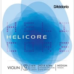 D'Addario H31444M Helicore Violin Single G String | 4/4 Scale. Medium Tension Strings