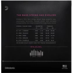 D'Addario NYXL 5-String Bass Guitar Strings | Regular Light Guitar Accessories