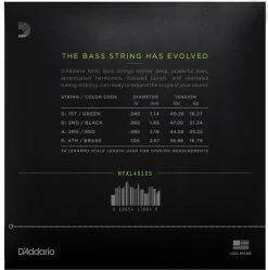 D'Addario NYXL Long Scale Bass Strings | Medium Bottom Guitar Accessories