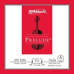 D'Addario Prelude Viola Single A String, Extra Short Scale, Medium Tension Strings