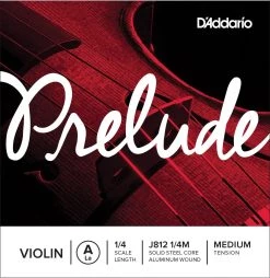 D'Addario Prelude Violin Single A String, 1/4 Scale, Medium Tension Strings