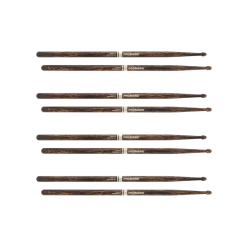 D'Addario ProMark Rebound 5A FireGrain Hickory Drumstick, Acorn Wood Tip, 4-Pack Drum Sticks