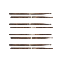 D'Addario ProMark Rebound 5B FireGrain Hickory Drumstick, Acorn Wood Tip, 4-Pack Drum Sticks