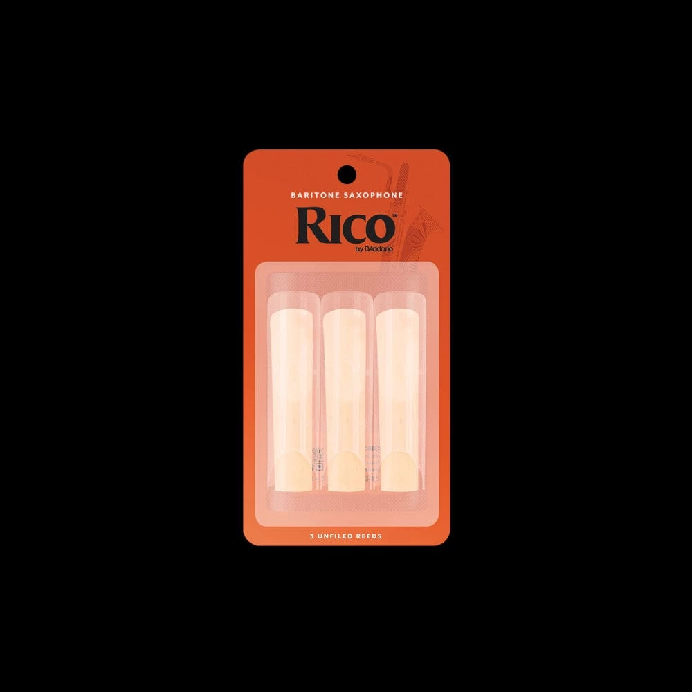 D'Addario RLA0330 Rico Baritone Sax Reeds, Strength 3, 3-pack 3 D'Addario RLA0330 Rico Baritone Sax Reeds, Strength 3, 3-pack