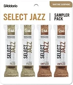 Reeds D'Addario Select Jazz Baritone Reed Sampler Pack, 2M/2H | DSJ-L2M