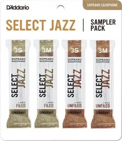 D'Addario Select Jazz Soprano Saxophone Reed Sampler Pack, 3S/3M | DSJ-I3S Woodwinds