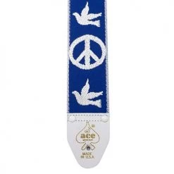 OMG MUSIC D'Andrea Ace Vintage Reissue Guitar Strap | Peace And Dove Blue Guitar Accessories