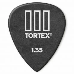 Dunlop 462P1.35 Tortex TIII 1.35mm Guitar Picks, Black, 12 Pack Guitar Accessories
