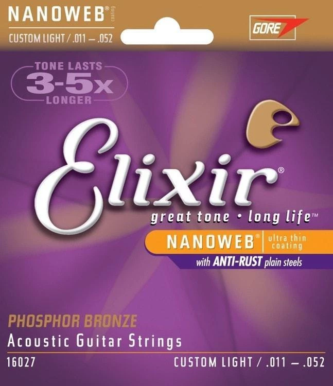 Elixir Nanoweb Phosphor Bronze Coated Acoustic Guitar Strings 4 Elixir Nanoweb Phosphor Bronze Coated Acoustic Guitar Strings