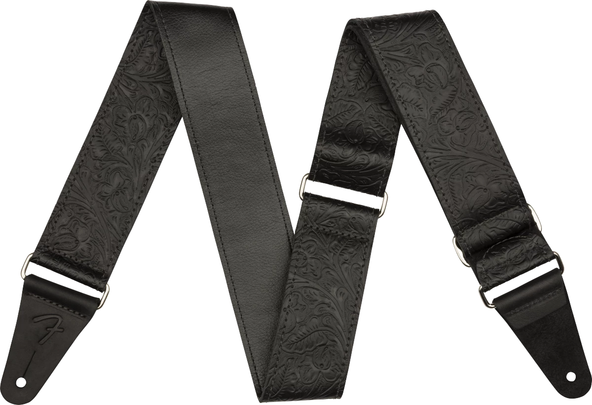Guitar Accessories Fender 2" Tooled Leather Strap | Black 3 Guitar Accessories Fender 2" Tooled Leather Strap | Black