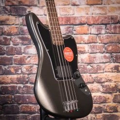 Squier Affinity Series Jaguar Bass H | Charcoal Frost Metallic With An Indian Laurel Fingerboard Guitar