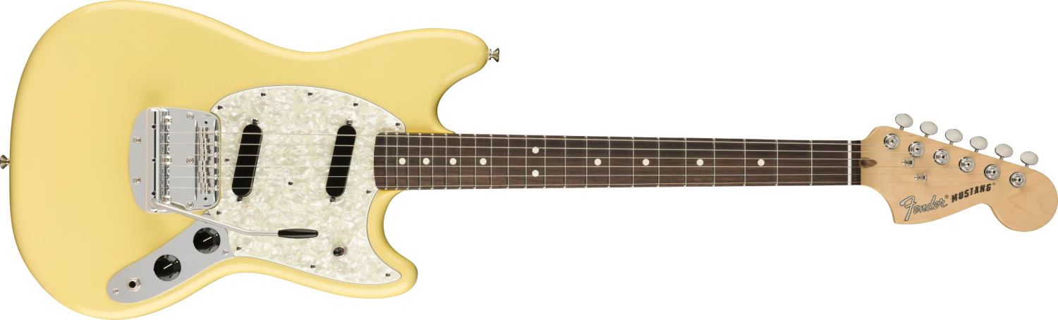 Fender American Performer Mustang, Vintage White Guitar 3 Fender American Performer Mustang, Vintage White Guitar