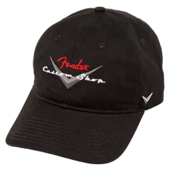 Guitar Accessories Fender Custom Shop Baseball Hat, Black, One Size Fits Most