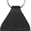 Guitar Accessories Fender Leather Pick Holder Keychain, Black