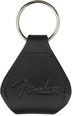 Guitar Accessories Fender Leather Pick Holder Keychain, Black