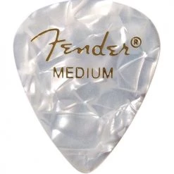 Guitar Accessories Fender Premium Celluloid 351 Shape Picks, Medium, White Moto, 12-Pack | 1980351805