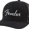 Yandas Music Fender Silver Logo Snapback Hat Pro Audio Accessories