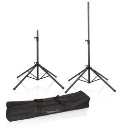 Gator Twin Quad Base Speaker Stands With Carrying Bag Pro Audio Accessories
