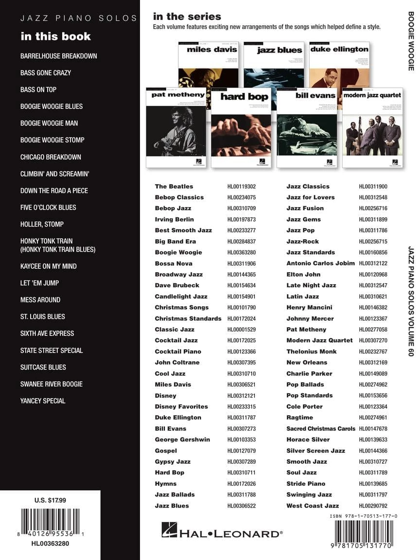 Hal Leonard Boogie Woogie Jazz Piano Solos Piano Books 7 Hal Leonard Boogie Woogie Jazz Piano Solos Piano Books