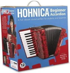 Hohner 12 Bass Beginner Piano Accordion - Pearl Red | Hohnica 1303