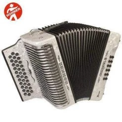 Accordions Hohner Corona II Diatonic Accordion Key Of GCF - White | 3500GW