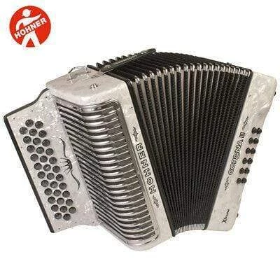 Accordions Hohner Corona II Diatonic Accordion Key Of GCF - White | 3500GW 3 Accordions Hohner Corona II Diatonic Accordion Key Of GCF - White | 3500GW