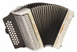 Accordions Hohner Corona II Diatonic Accordion Key Of GCF - White | 3500GW