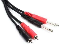 Pro Audio Accessories Hosa CPR Stereo Interconnect Cable | Dual 1/4" Inch TS To Dual RCA