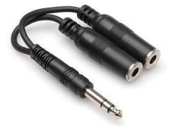 Hosa YPP 118 Audio Adapter Y Cable | 1/4" Inch TRS To Dual 1/4" Inch TRS Female
