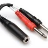 Hosa YPP 136 Audio Adapter Stereo Breakout Cable | 1/4" Inch TRS Female To Dual 1/4" Inch TS Pro Audio Accessories