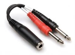 Hosa YPP 136 Audio Adapter Stereo Breakout Cable | 1/4" Inch TRS Female To Dual 1/4" Inch TS Pro Audio Accessories