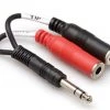 Hosa YPP117 Audio Adapter Stereo Breakout Cable | 1/4" Inch TRS To Dual 1/4" Inch TSF Pro Audio Accessories