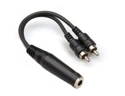 Pro Audio Accessories Hosa YPR 131 | 6" Inch Y Adapter Cable | Mono 1/4" Inch Female To Dual RCA Cable