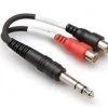 Hosa YPR102 Audio Adapter Stereo Breakout Cable | 1/4" Inch TRS To Dual RCA Female