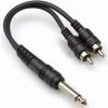 Pro Audio Accessories Hosa YPR124 | 6 Inch Shielded Y Cable | Mono 1/4" Male To Dual RCA Cable