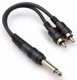 Pro Audio Accessories Hosa YPR124 | 6 Inch Shielded Y Cable | Mono 1/4" Male To Dual RCA Cable
