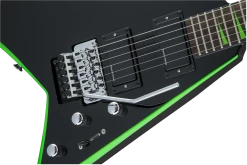 Jackson X Series RRX24, Black With Neon Green Bevels Guitar