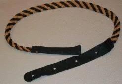 Lakota Leathers Flat Braid Mandolin Strap | Black & Tan