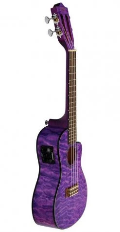 Lanikai Acoustic/Electric Concert Ukulele | Quilted Maple Purple Stain